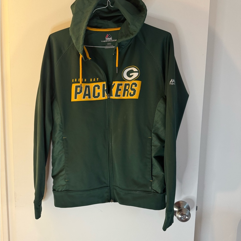 Green Bay Packers Green Hoodie Majestic Size medium